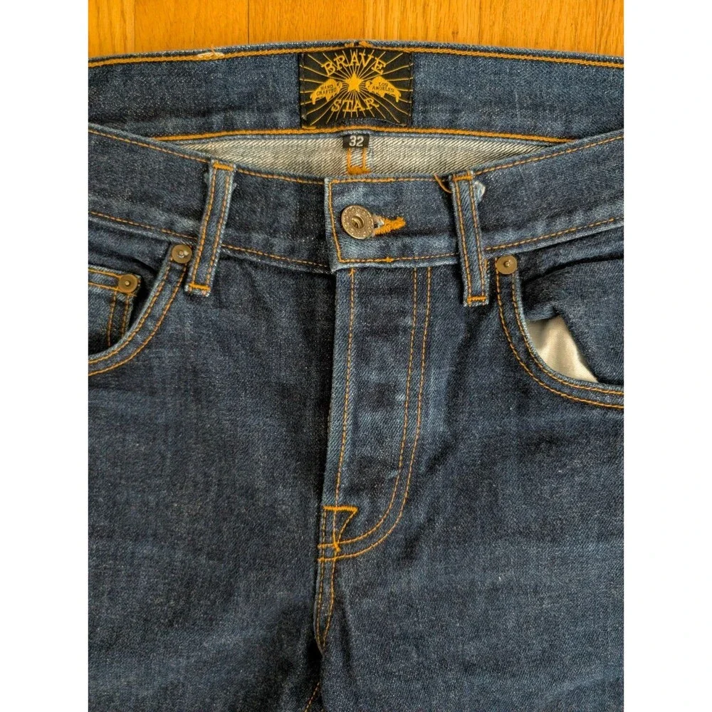 Brave Star Men’s Jeans Size 32 X 29 Dark Wash USA Made Selevedge